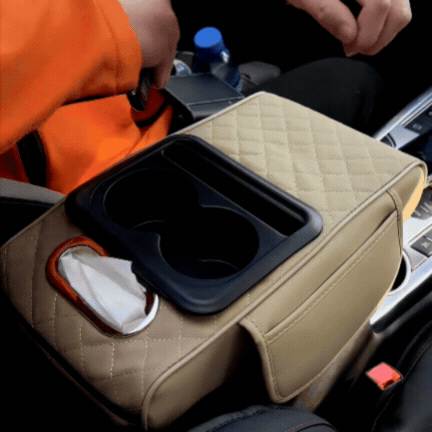Suport Ergonomic pentru Cotieră Auto din Piele