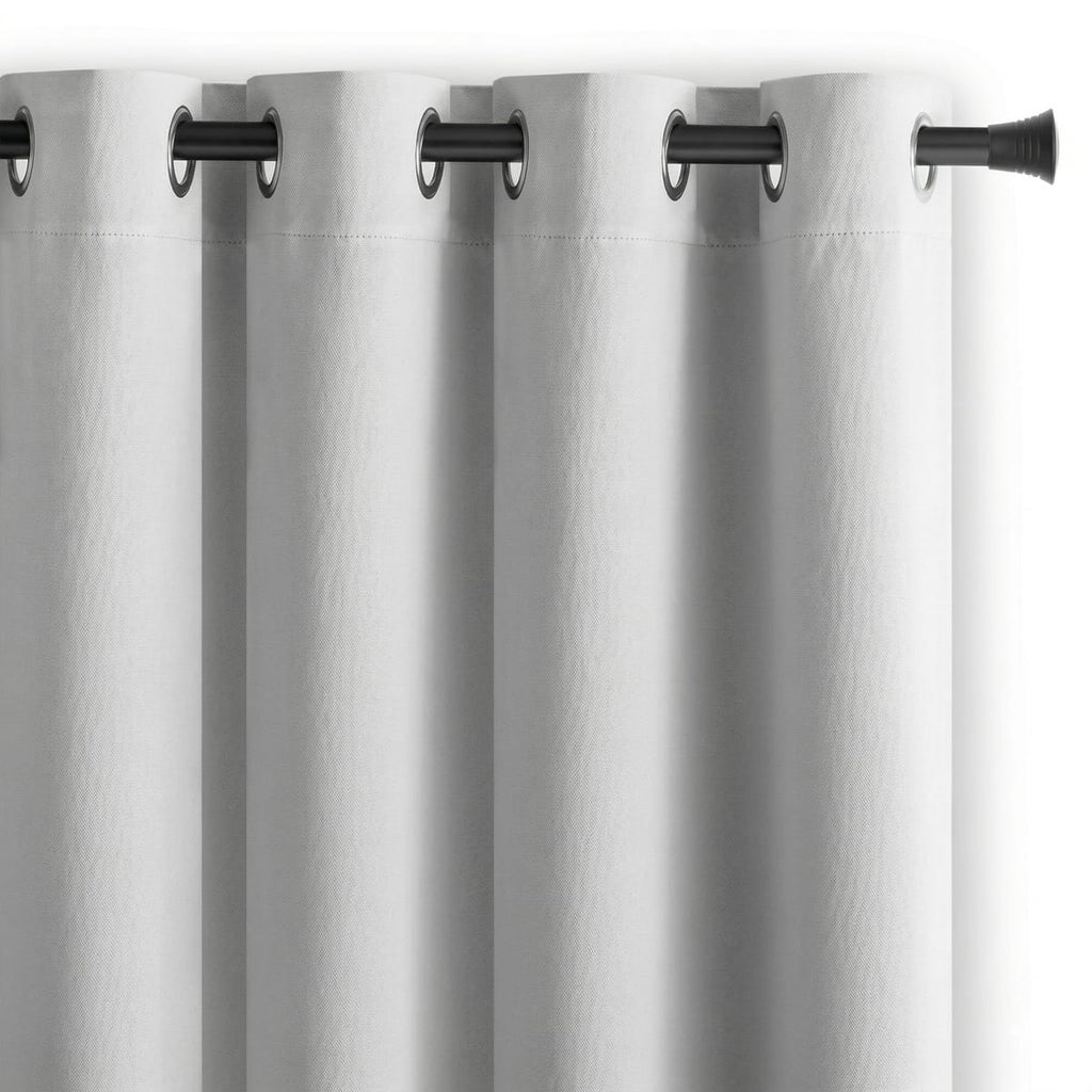 Draperie Blackout Alba cu Inele Argintii 140x244 cm – Opacitate 90%