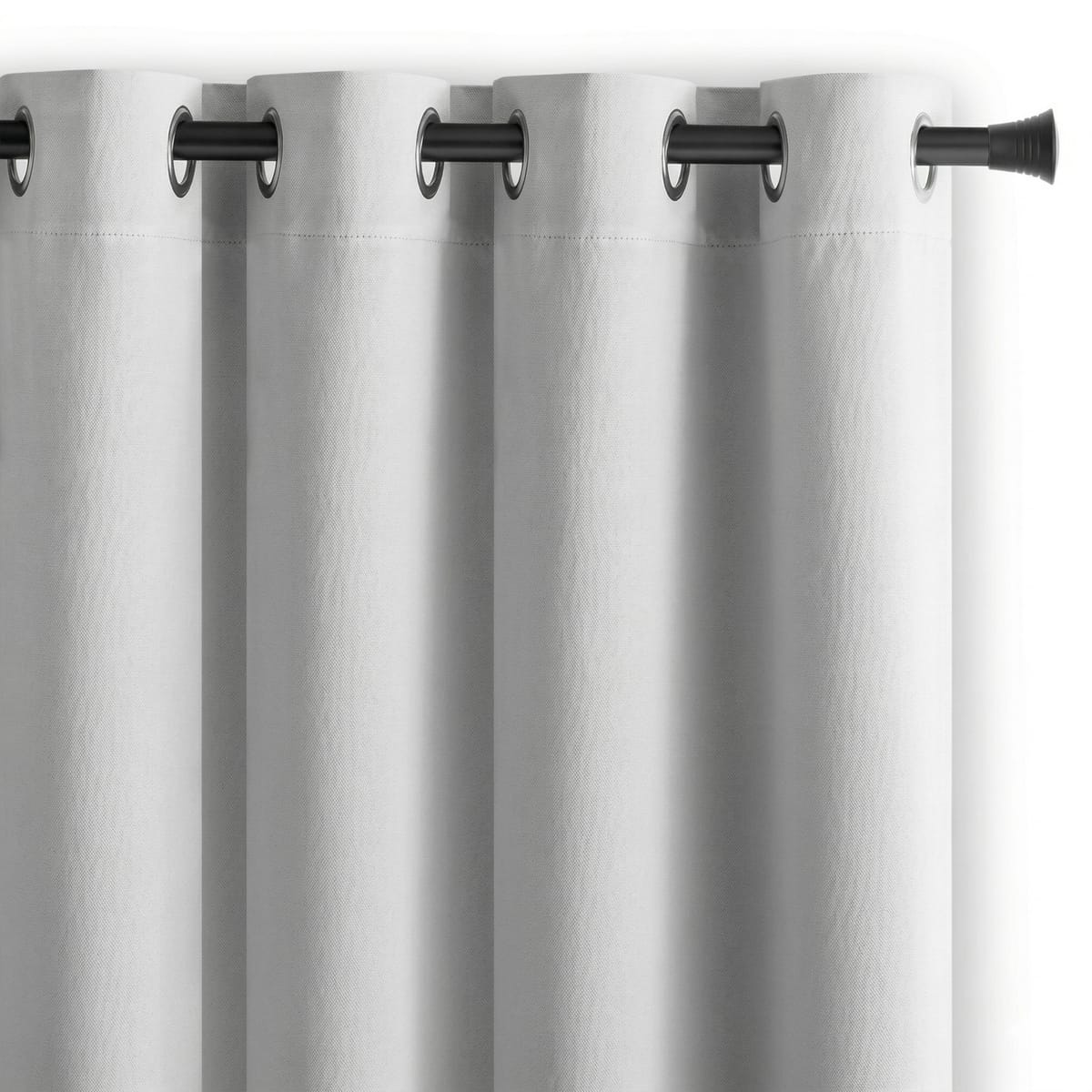 Draperie Blackout Alba cu Inele Argintii 140x244 cm – Opacitate 90%