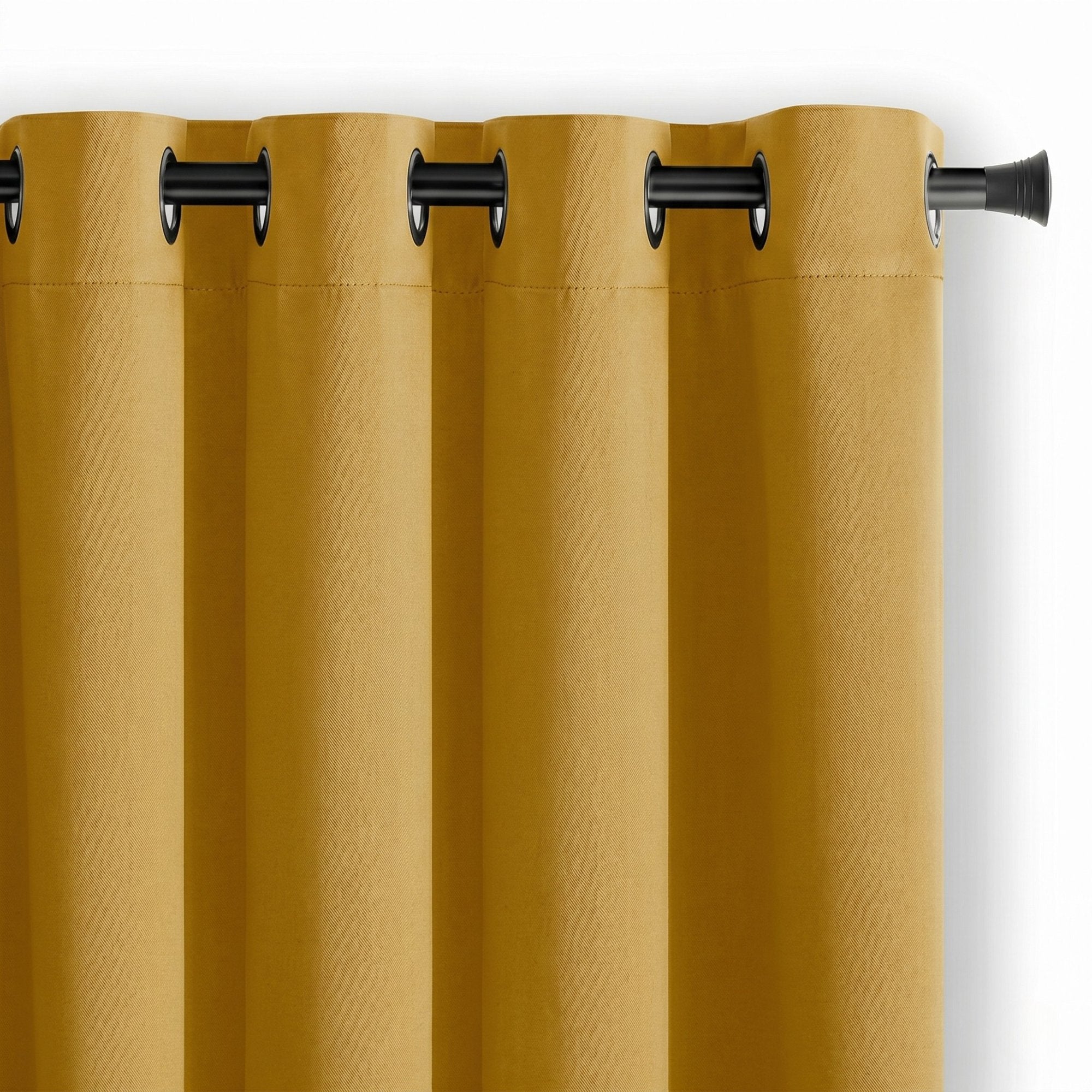 Draperie Blackout cu inele Galben Muștar 140x244 cm – Opacitate 90%
