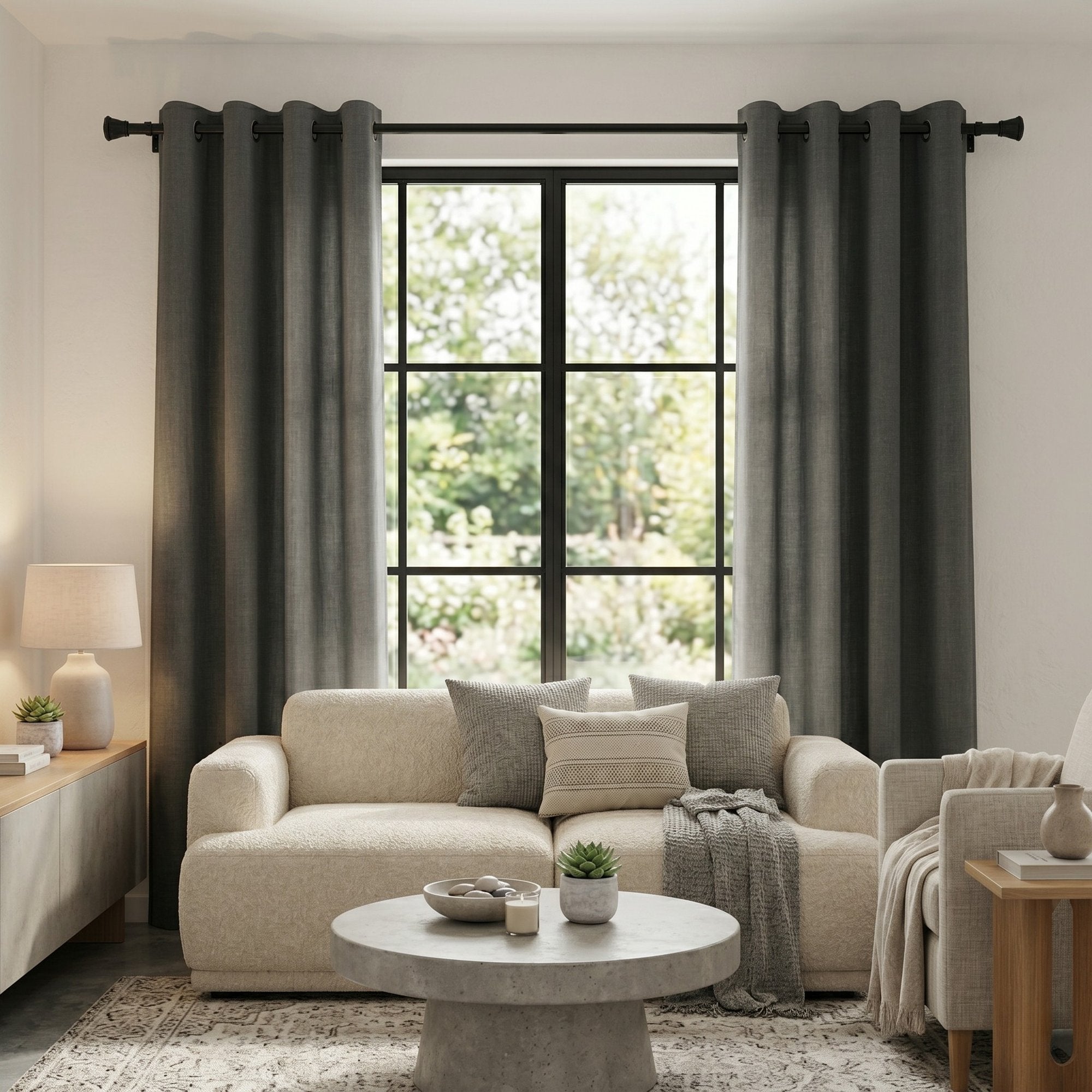 Draperie Blackout cu inele Gri 140x244 cm – Opacitate 90%
