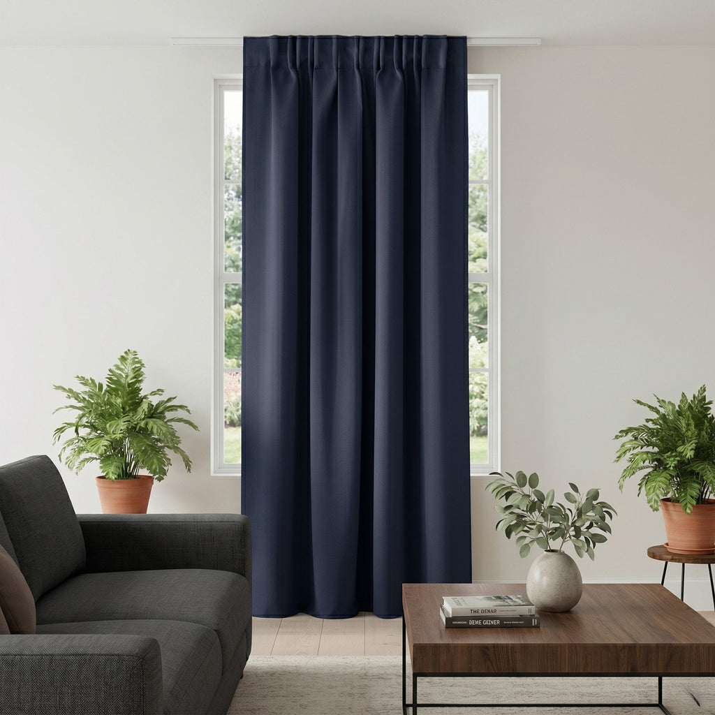 Draperie Blackout cu rejansa Albastru Indigo 140x262 cm – Opacitate 90%