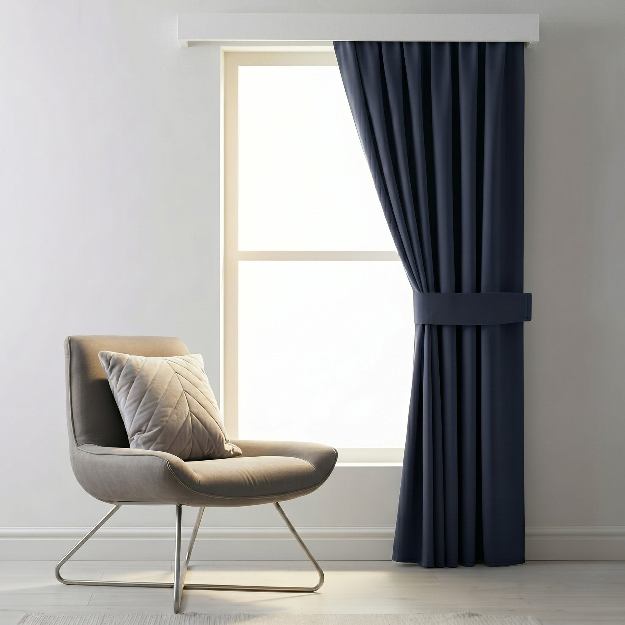 Draperie Blackout cu rejansa Albastru Indigo 140x262 cm – Opacitate 90%