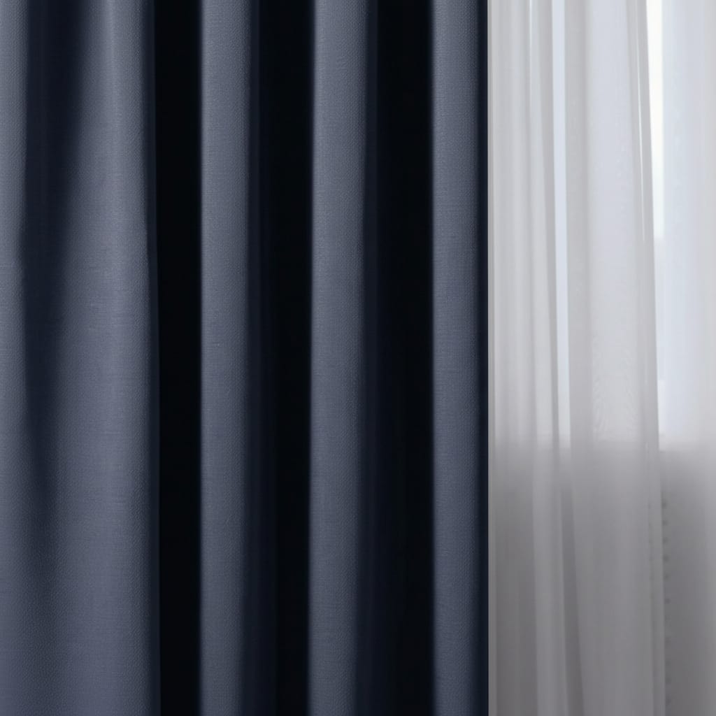 Draperie Blackout cu rejansa Albastru Indigo 140x262 cm – Opacitate 90%
