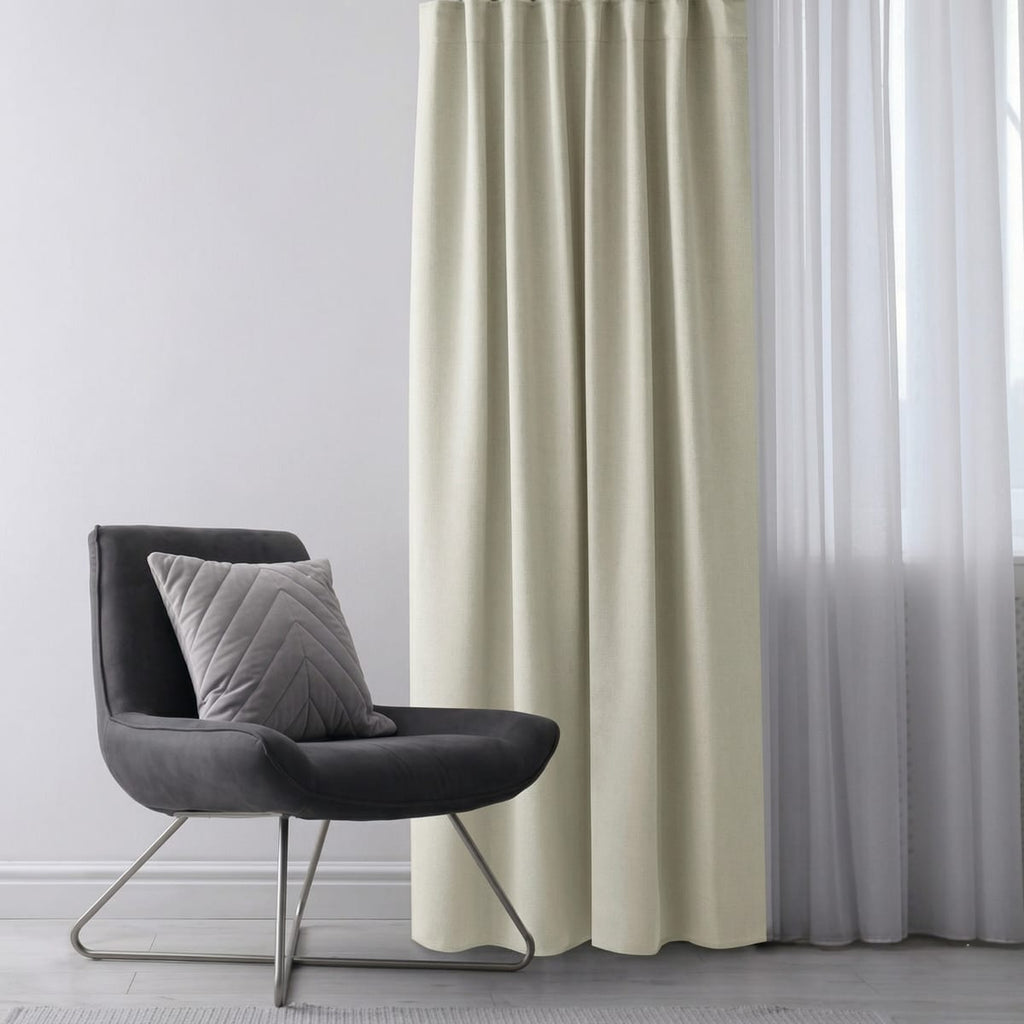 Draperie Blackout cu rejansa Crem 140x244 cm – Opacitate 90%