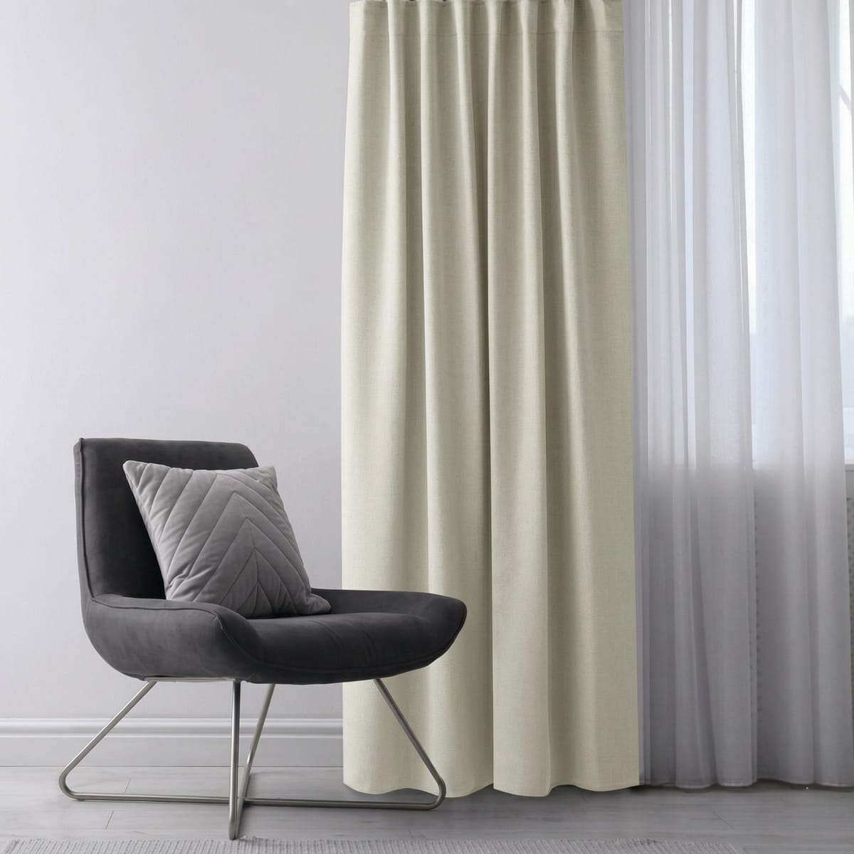 Draperie Blackout cu rejansa Crem 140x244 cm – Opacitate 90%