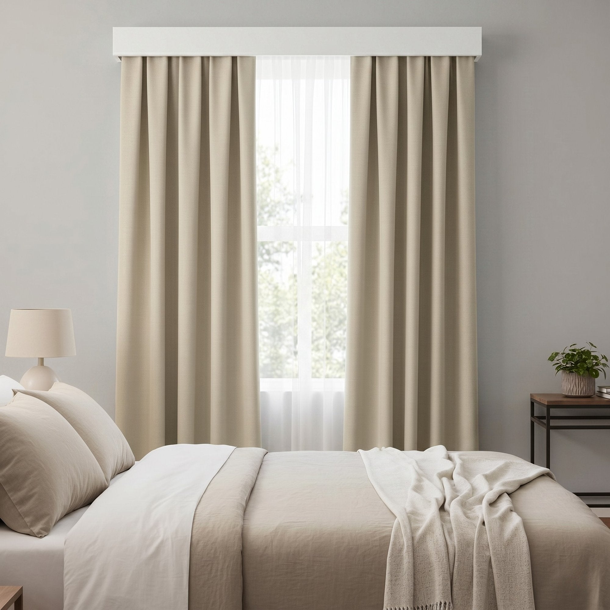 Draperie Blackout cu rejansa Crem 140x244 cm – Opacitate 90%