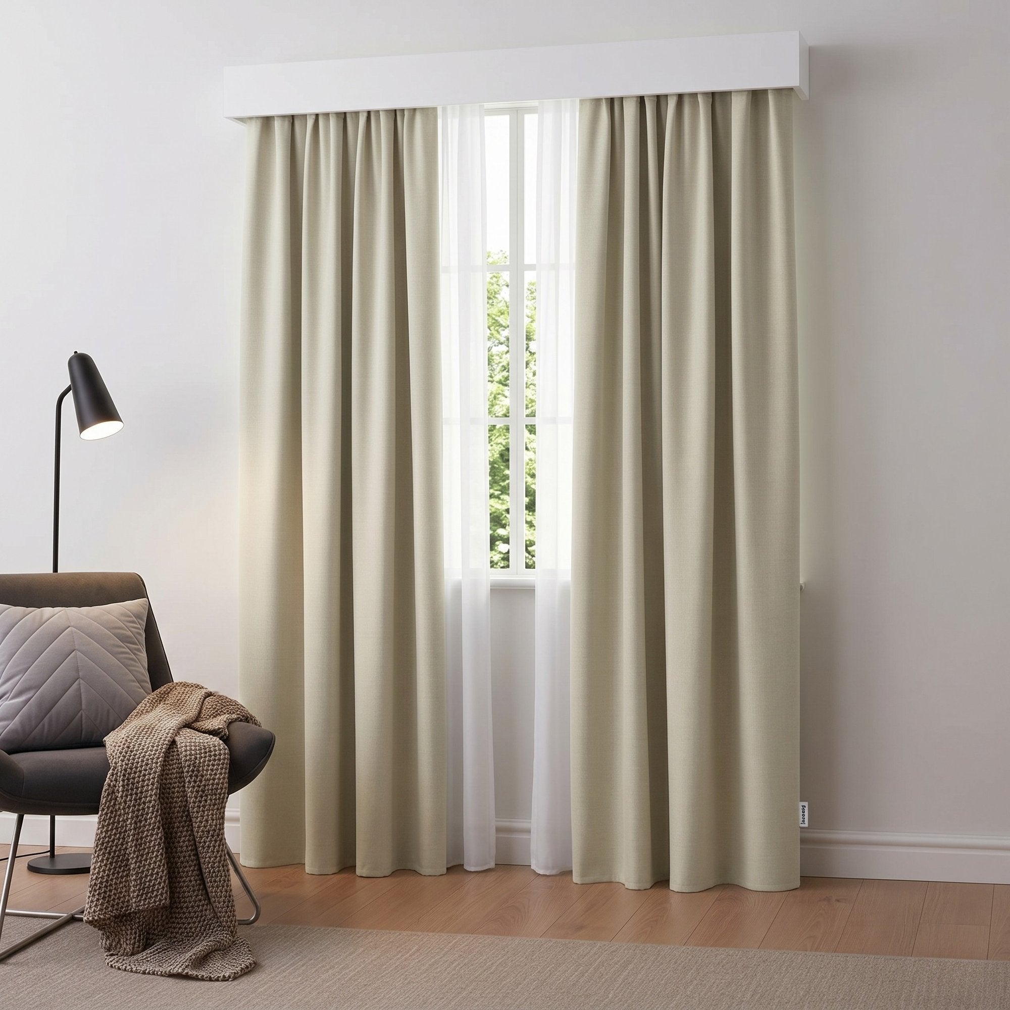 Draperie Blackout cu rejansa Crem 140x244 cm – Opacitate 90%