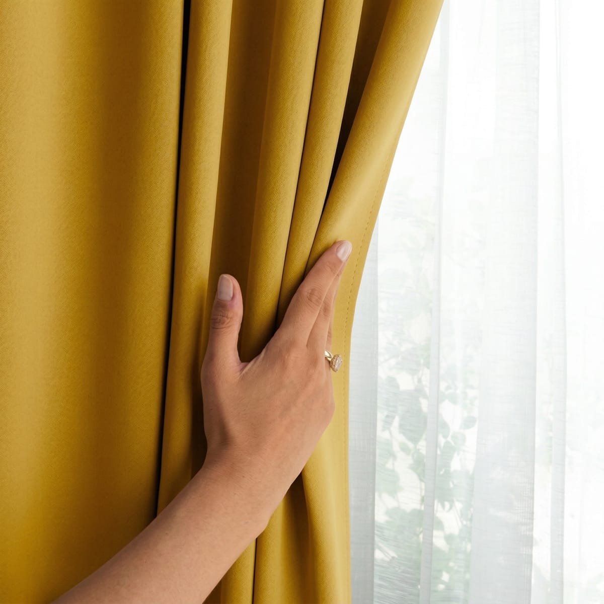 Draperie Blackout cu rejansa Galben Mustar 140x244 cm – Opacitate 90%