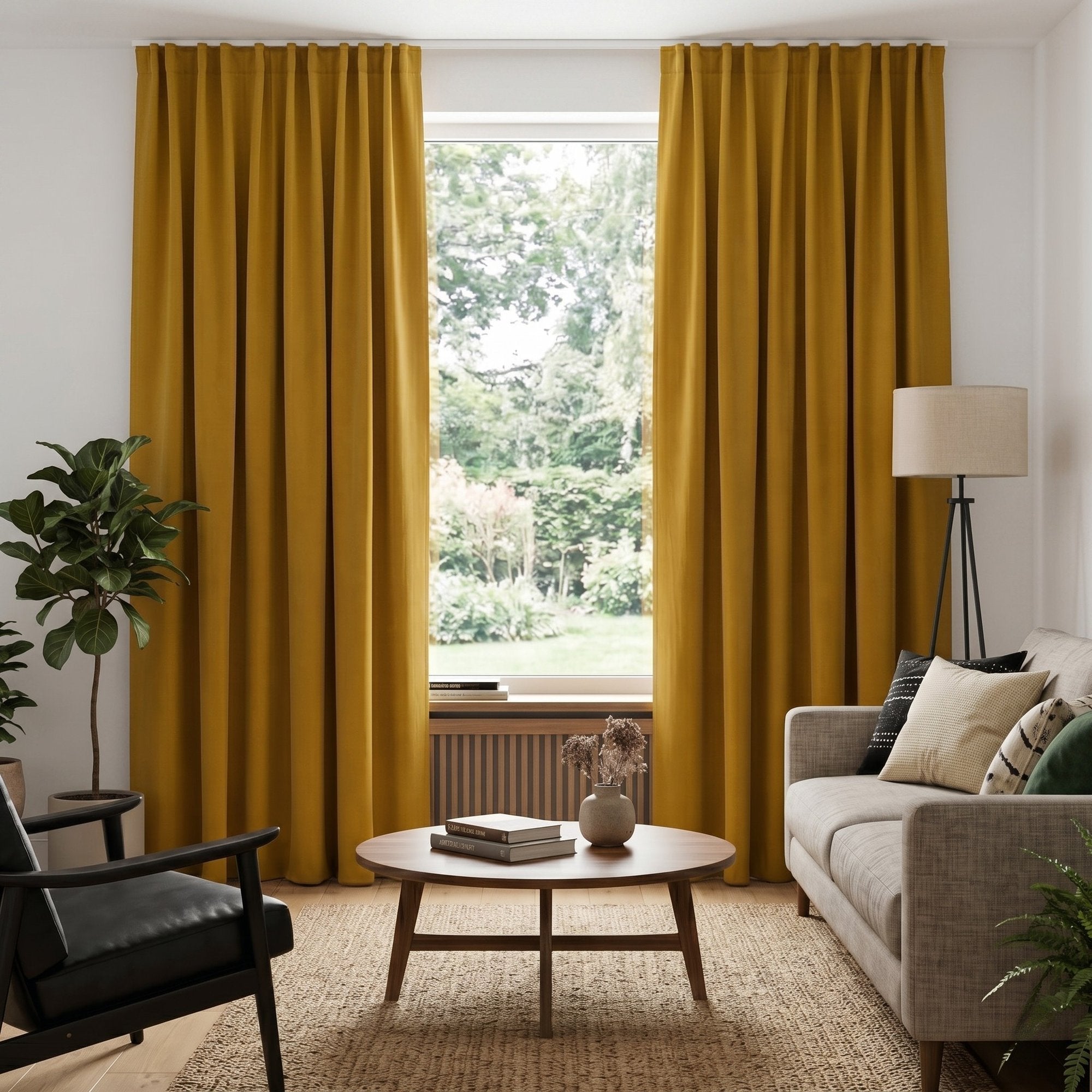Draperie Blackout cu rejansa Galben Mustar 140x262 cm – Opacitate 90%