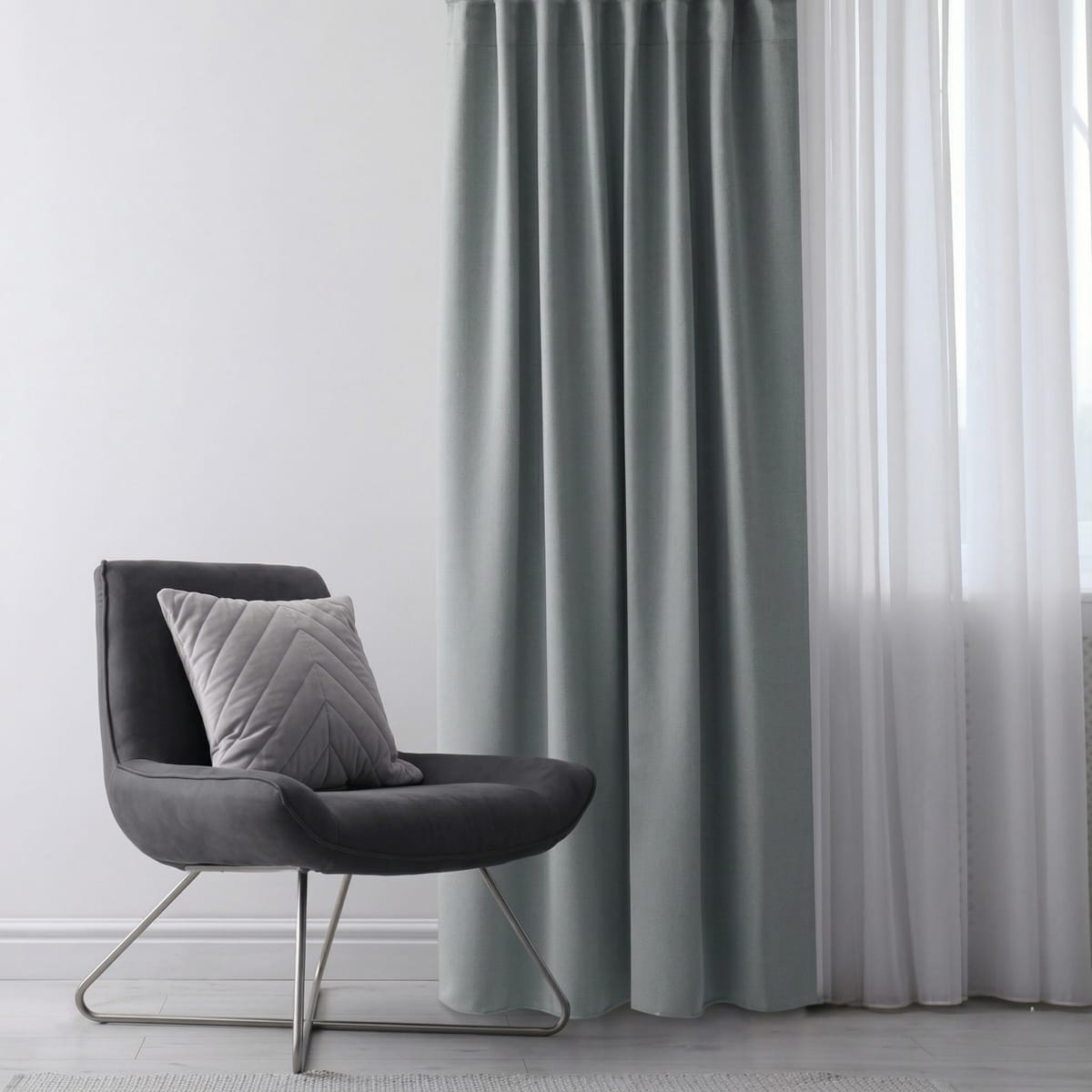 Draperie Blackout cu rejansa Gri 140x244 cm – Opacitate 90%