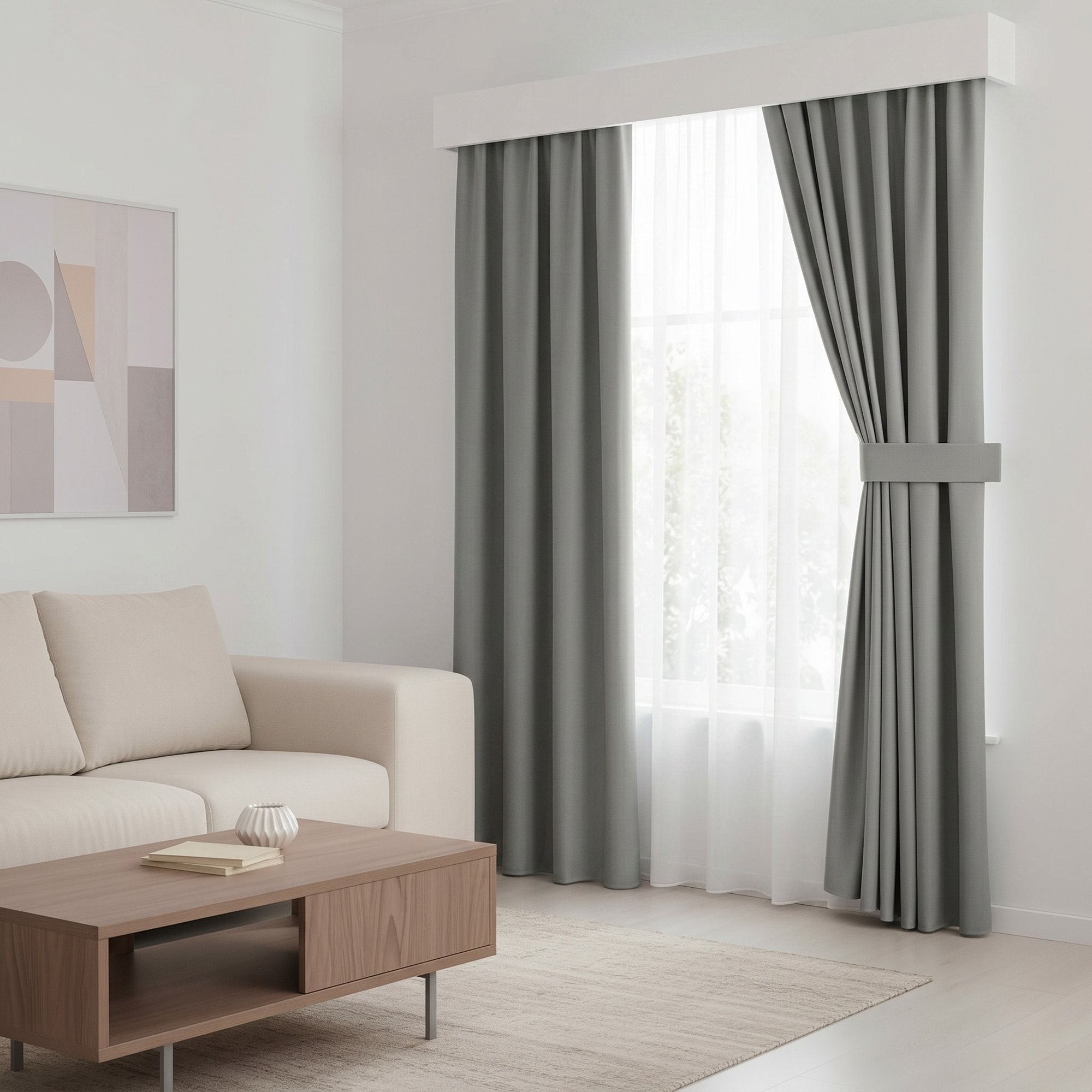 Draperie Blackout cu rejansa Gri 140x244 cm – Opacitate 90%