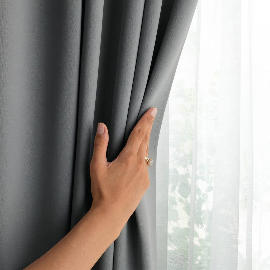 Draperie Blackout cu rejansa Gri 140x244 cm – Opacitate 90%