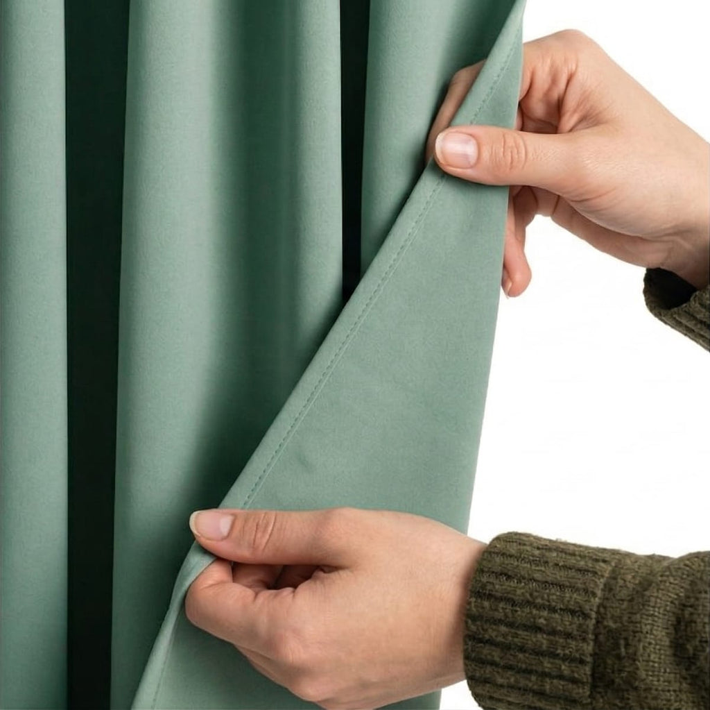 Draperie Blackout cu rejansa Verde Menta 140x262 cm – Opacitate 90%