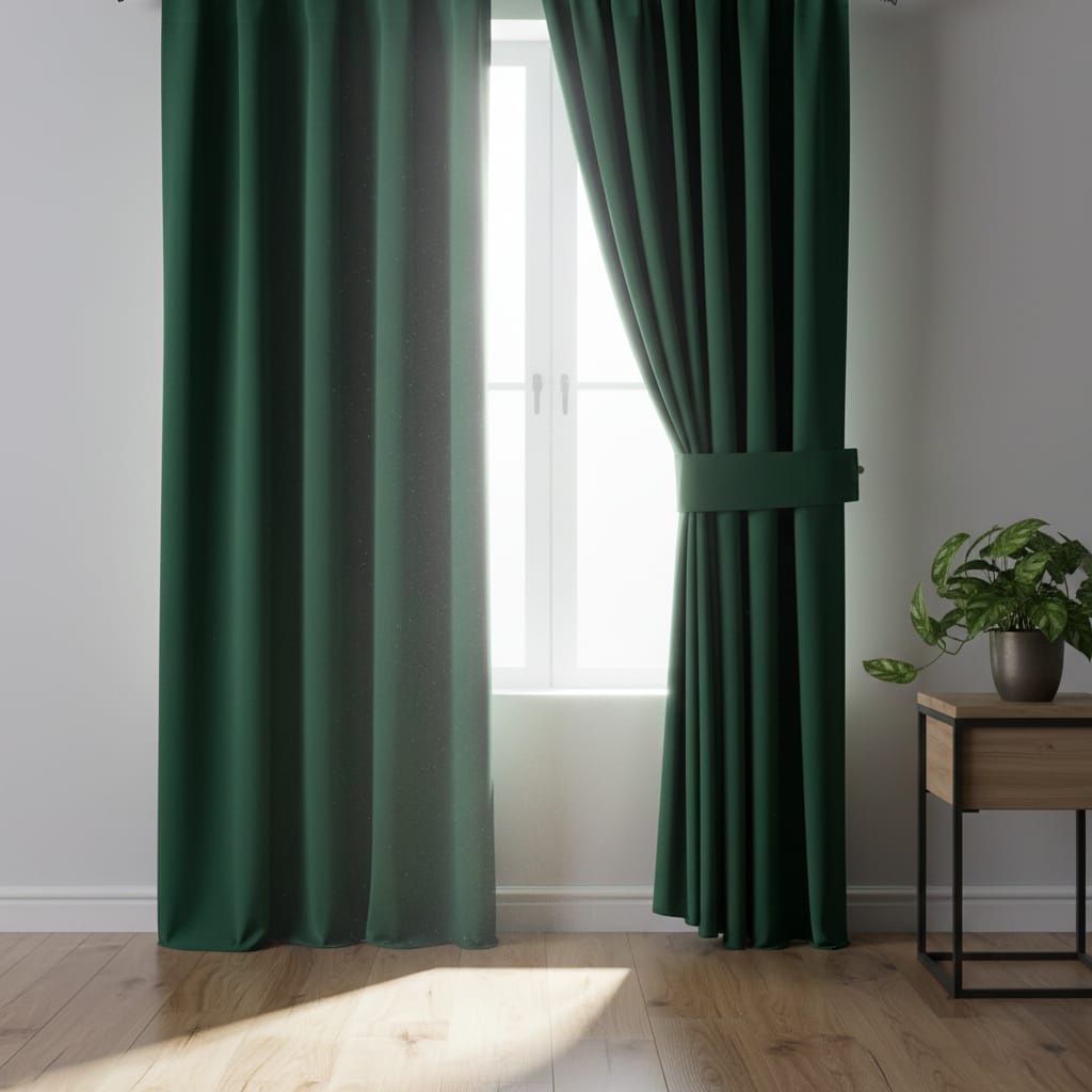 Draperie Blackout cu rejansa Verde Smarald 140x244 cm – Opacitate Ridicata