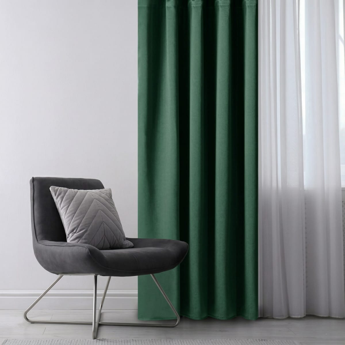 Draperie Blackout cu rejansa Verde Sticla 140x262 cm – Opacitate 90%