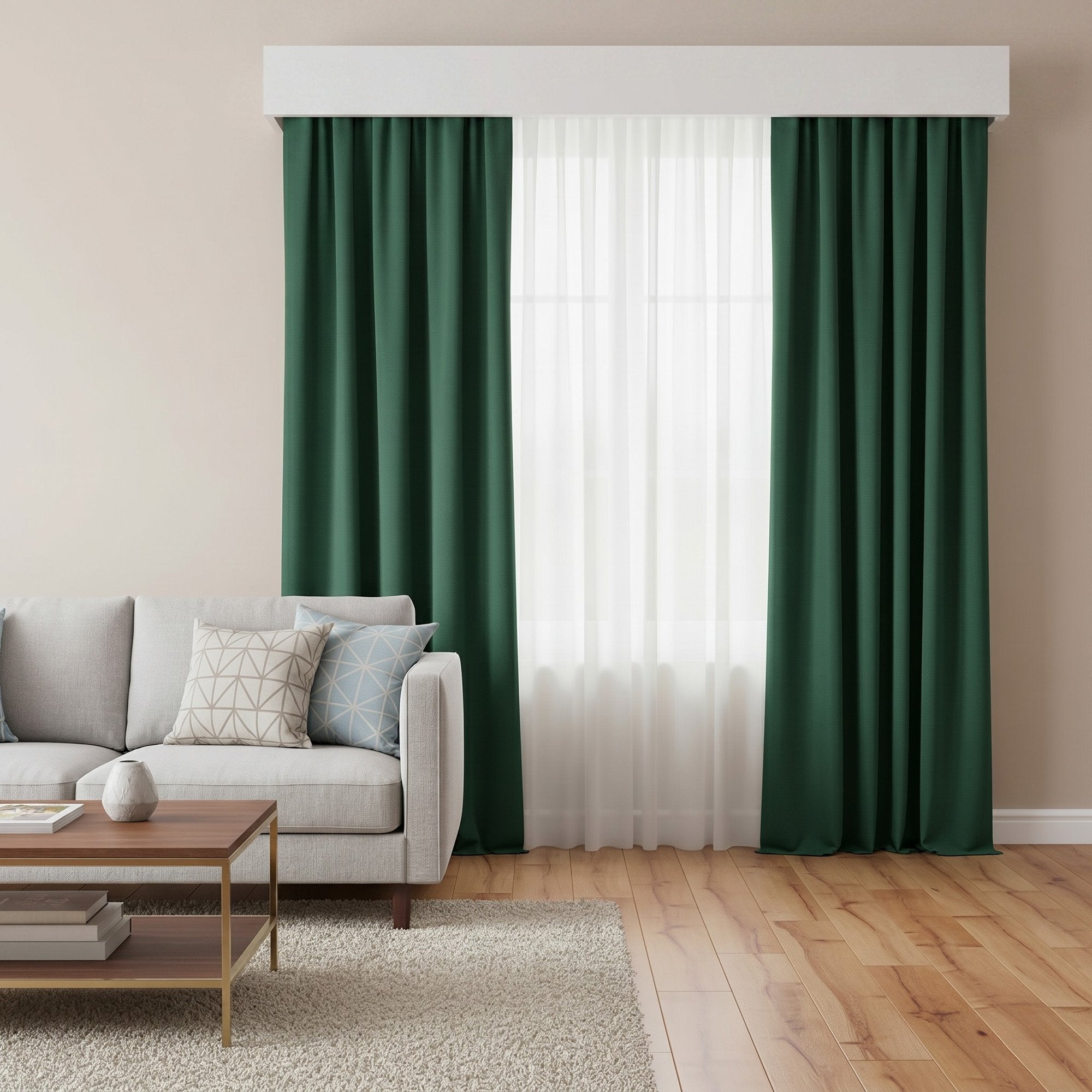 Draperie Blackout cu rejansa Verde Sticla 140x262 cm – Opacitate 90%