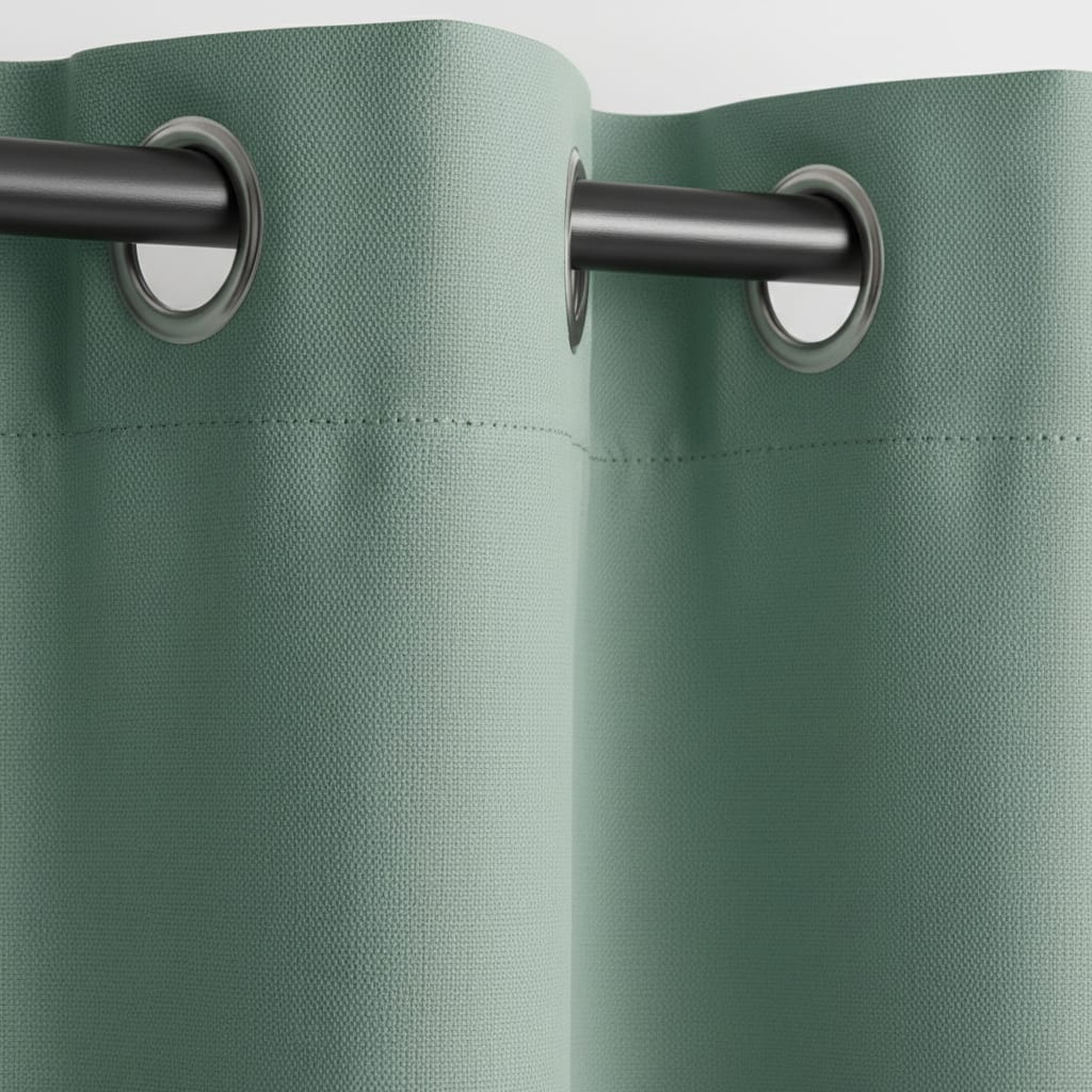 Draperie Blackout Verde Menta cu Inele Argintii 140x244 cm – Opacitate 90%