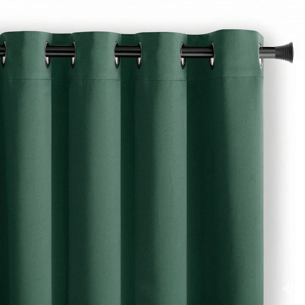 Draperie Blackout Verde Smarald cu Inele Argintii 140x244 cm – Opacitate 90%