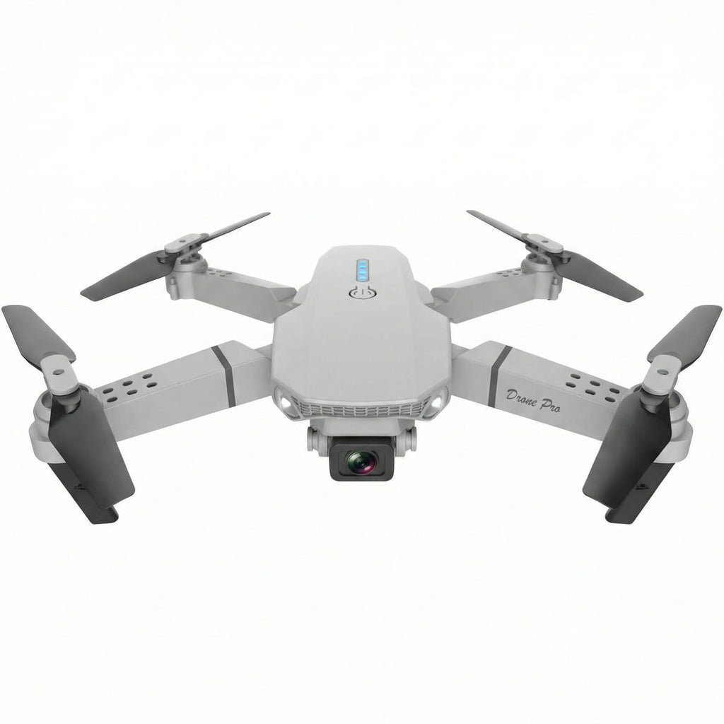 Drona profesională 4K HD Camera duala, WiFi, brate pliabile si transmisie live pe telefon, model E88 Pro, gri