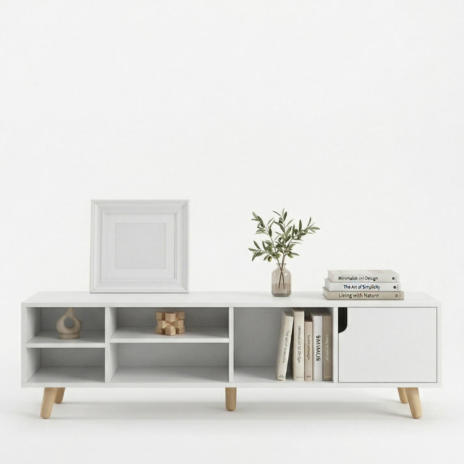 Dulap TV, depozitare multifunctional, 120 x 30 x 38 cm, alb