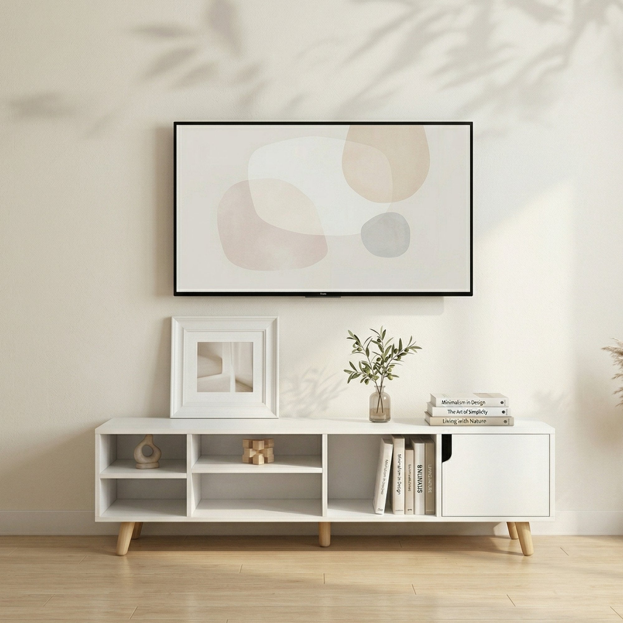 Dulap TV, depozitare multifunctional, 120 x 30 x 38 cm, alb