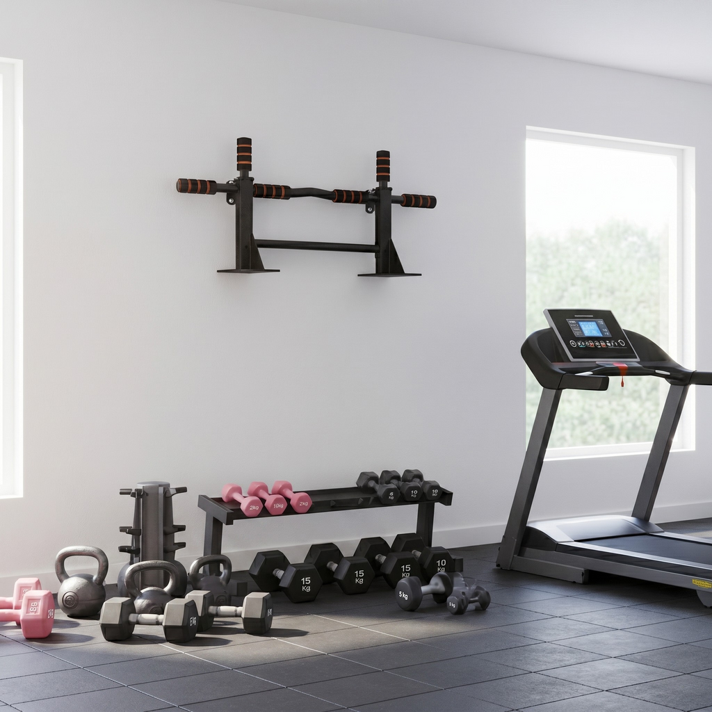 Bara pentru Tractiuni cu Fixare pe Perete, Otel Ranforsat, Capacitate 120 kg, Fitness si Calisthenics
