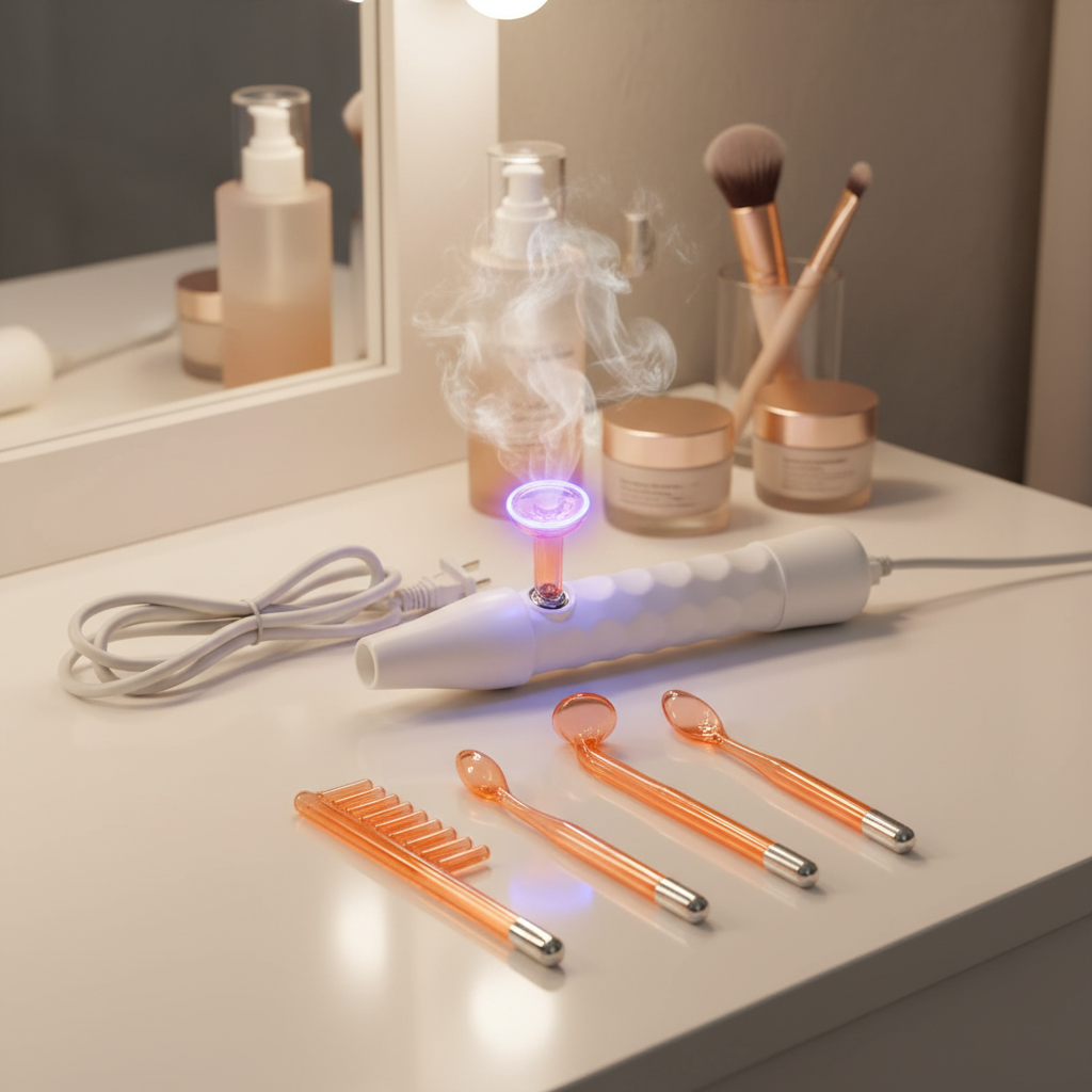 Electroderm multifunctional, aparat tratament acnee si riduri, frecventa inalta, lifting facial si scalp
