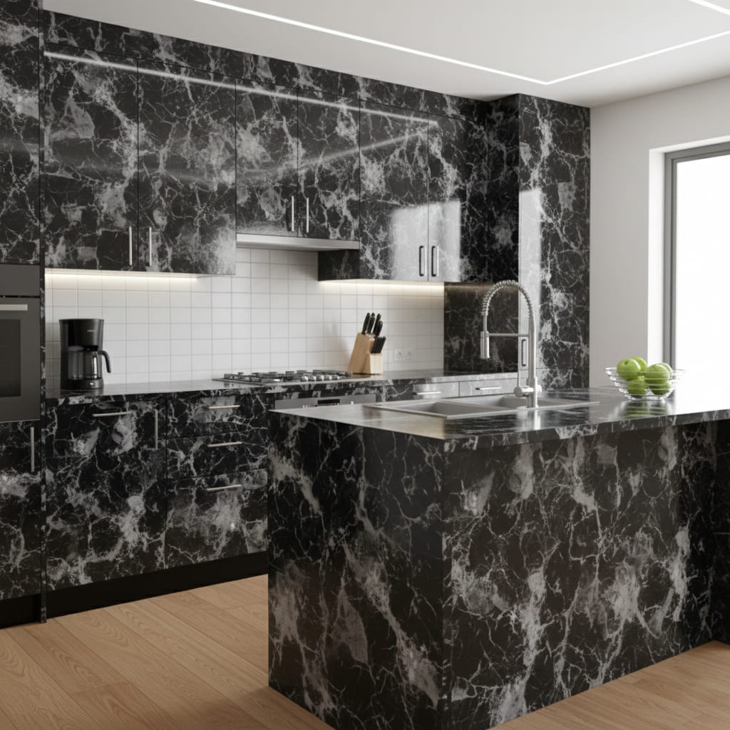 Folie Autocolanta Model Marmura, pentru Mobilier, Blat, Pereti