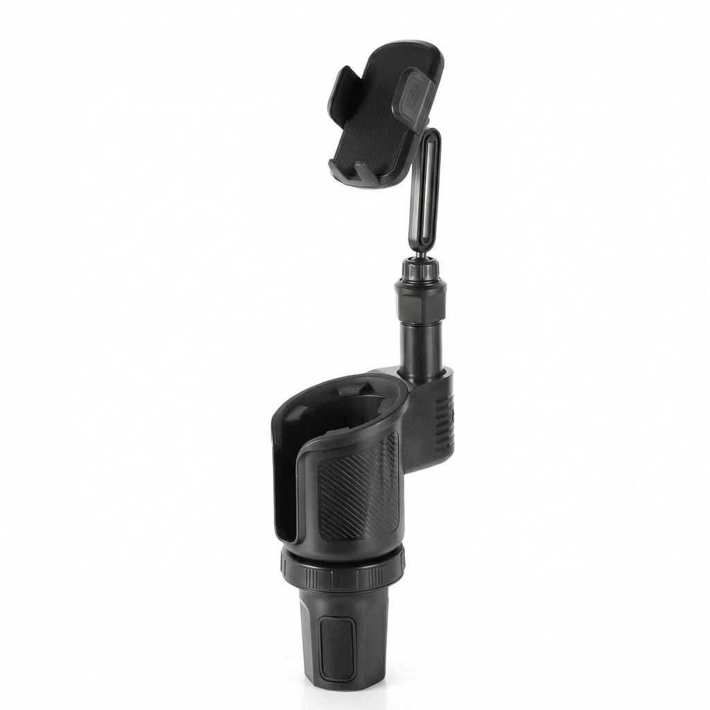 Suport Auto pentru Telefon cu Extensie pentru Suportul de Pahar – Rotire 360°, Multifuncțional