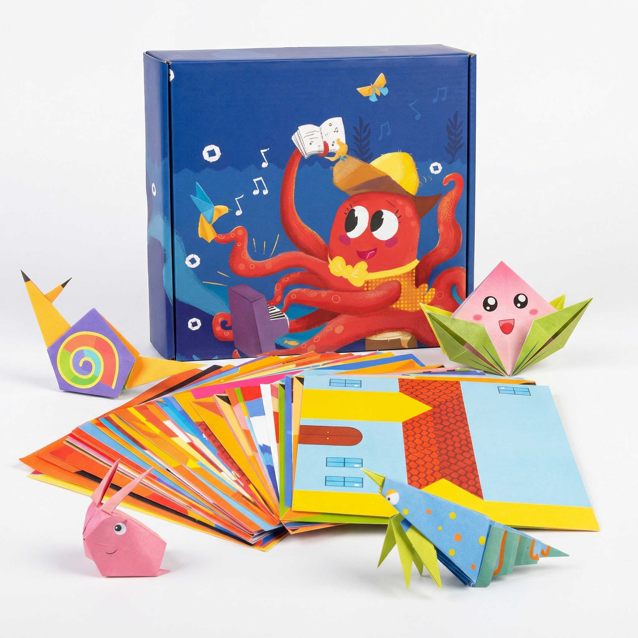 Set Creativ Origami pentru Copii cu 108 Foi Colorate