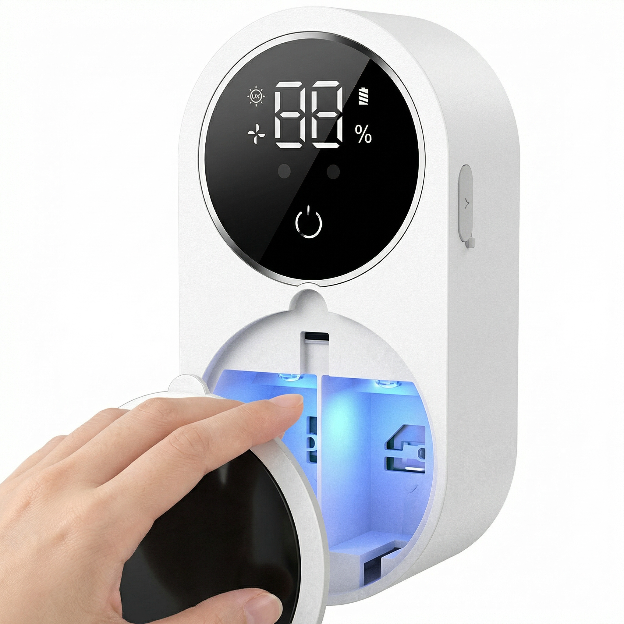 Sterilizator UV-C Inteligent pentru Periuțe de Dinți – Dezinfectare Automată 24/7, Uscare și Display HD