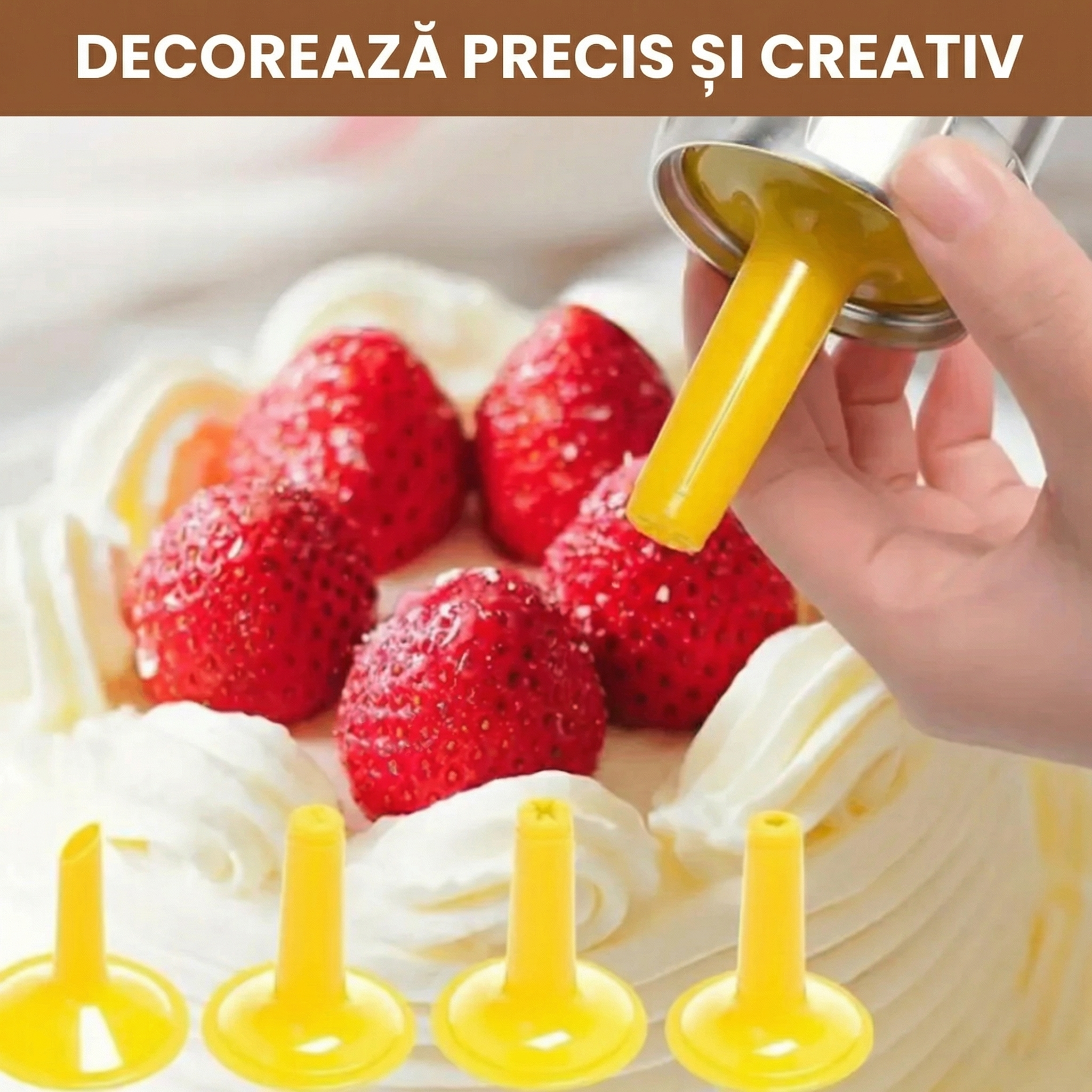 Aparat Pentru Biscuiți Și Cookie-uri cu 20 De Șabloane Și 4 Extensii Pentru Creme