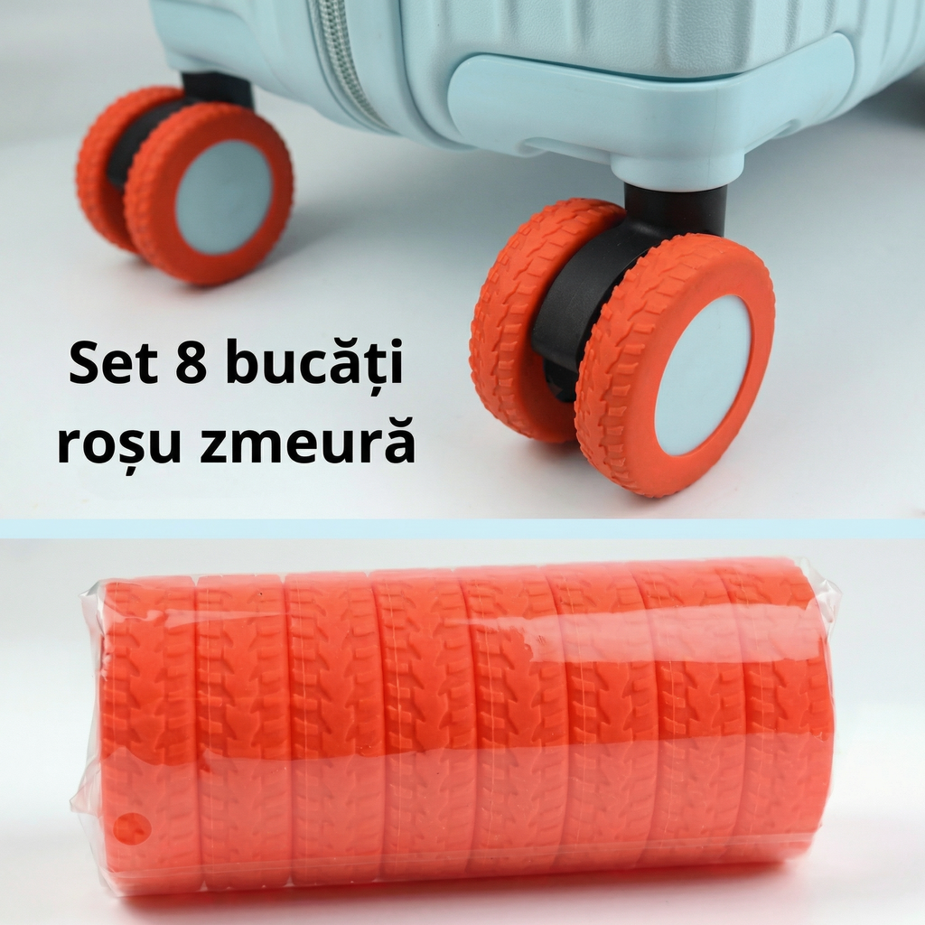 Set 8 Protecții pentru Roți de Valiză cu Absorbție de Șoc