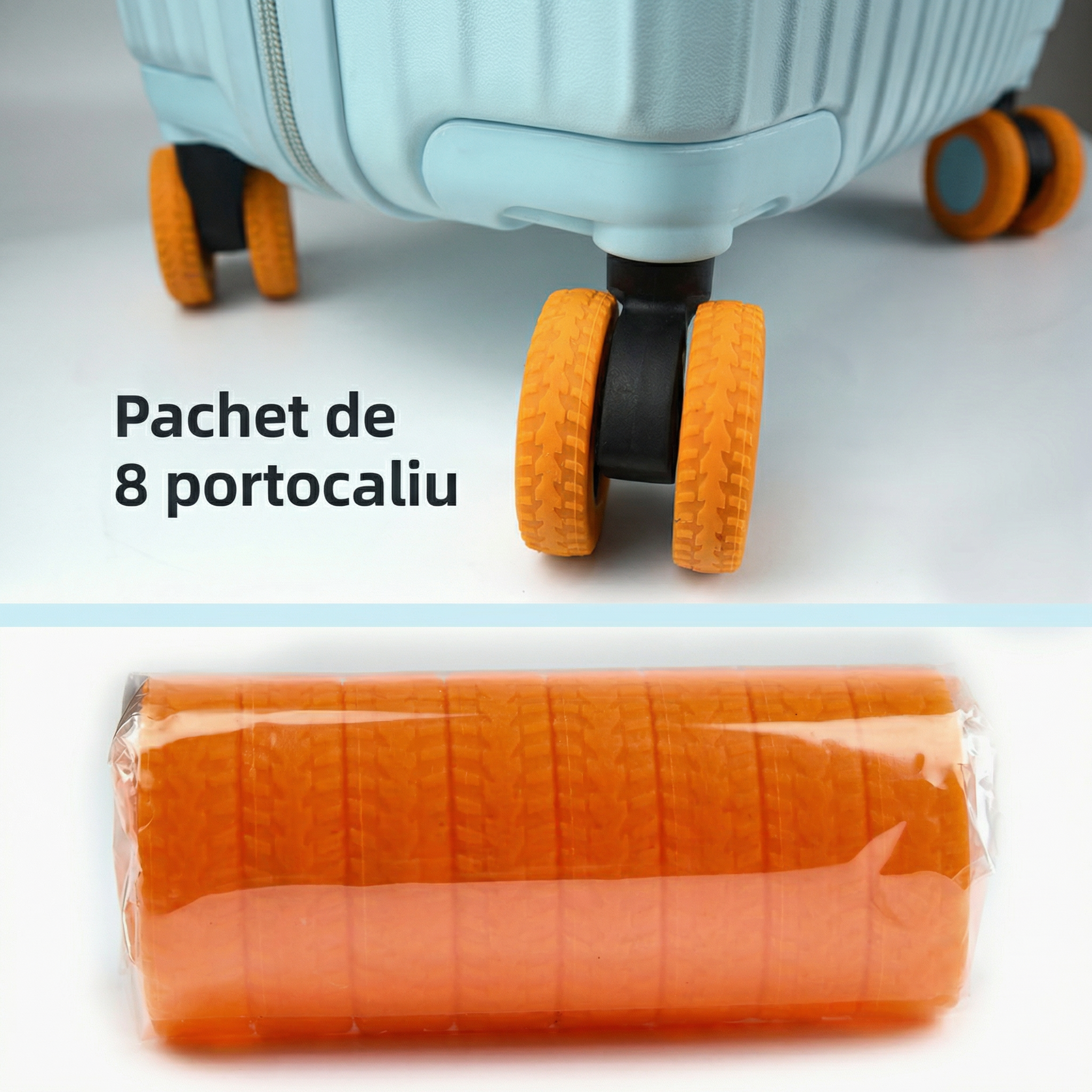 Set 8 Protecții pentru Roți de Valiză cu Absorbție de Șoc