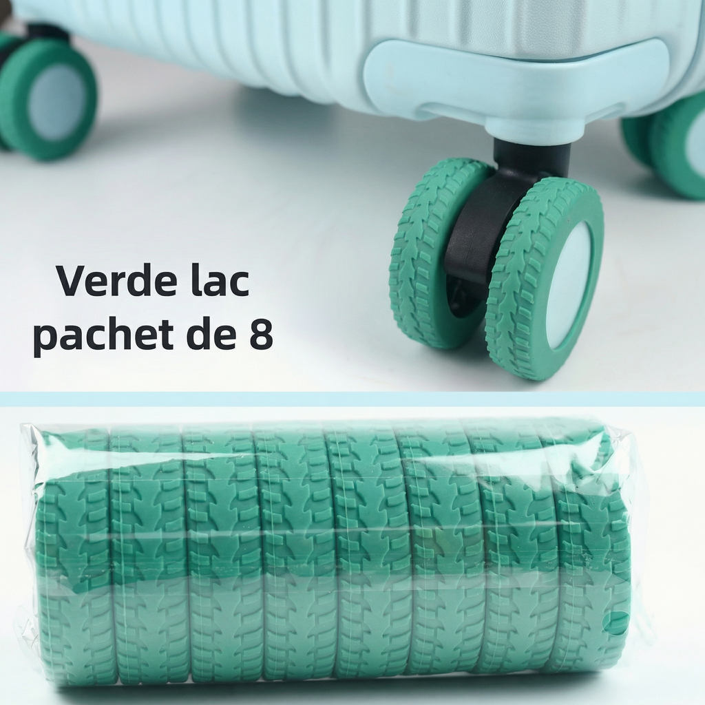 Set 8 Protecții pentru Roți de Valiză cu Absorbție de Șoc