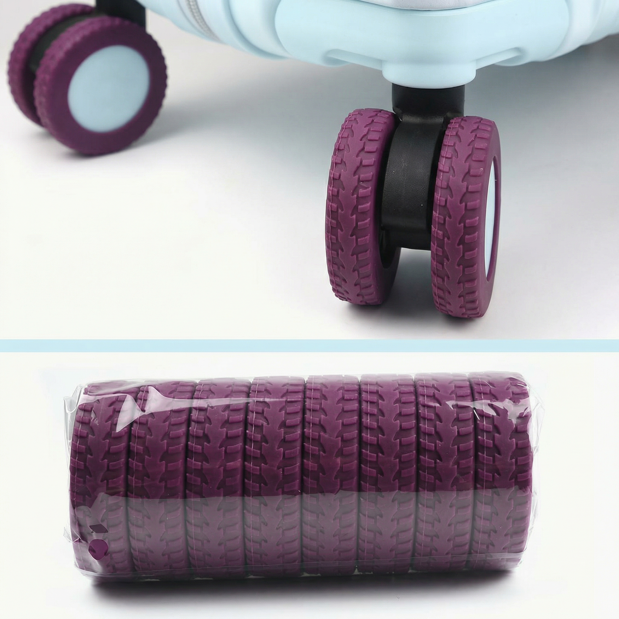 Set 8 Protecții pentru Roți de Valiză cu Absorbție de Șoc