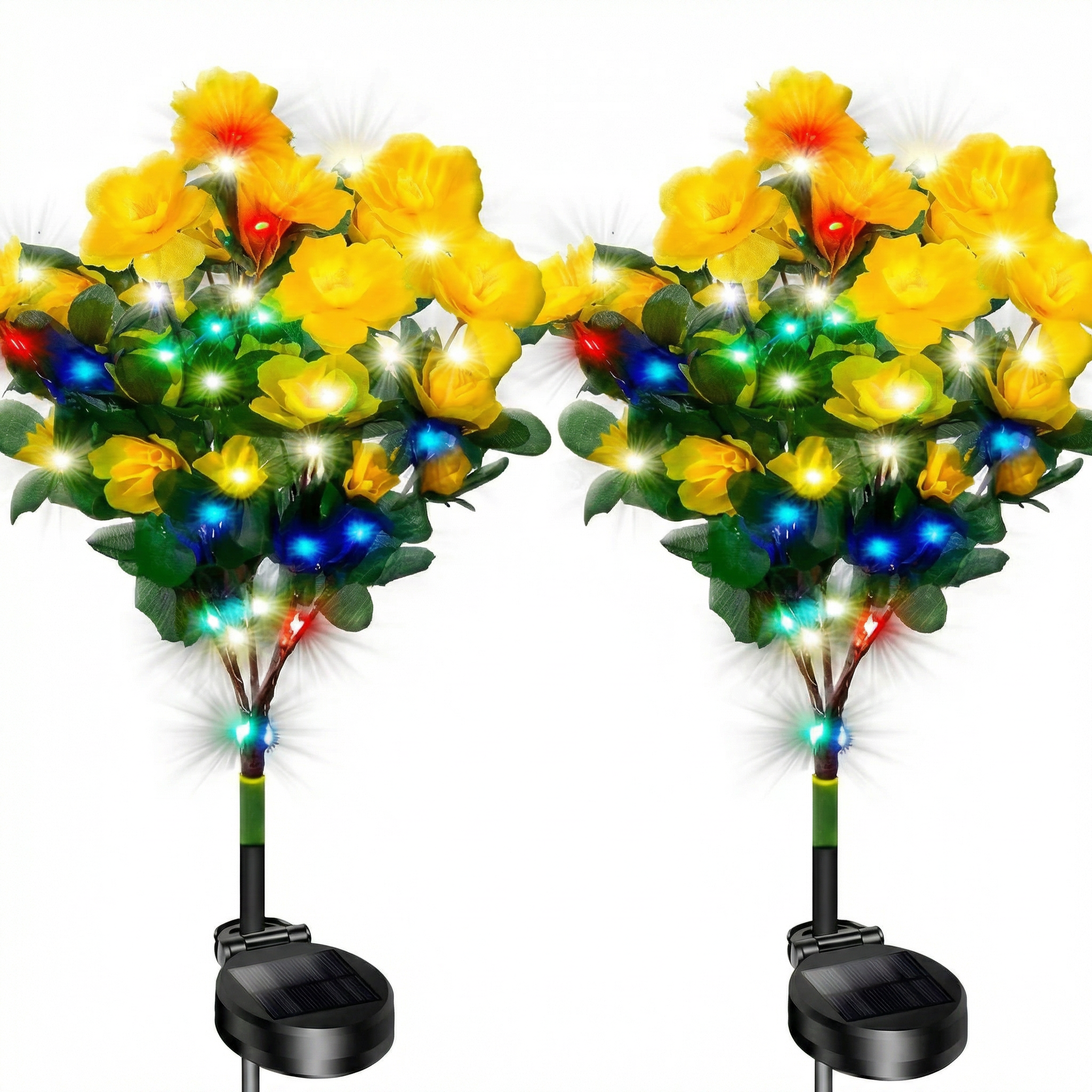 Set de 2 Felinare Decorative pentru Grădină Tip Floare