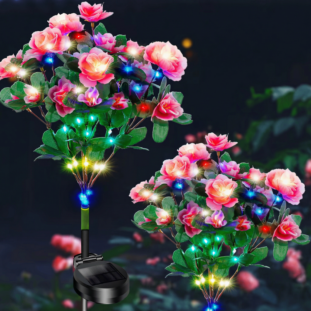 Set de 2 Felinare Decorative pentru Grădină Tip Floare