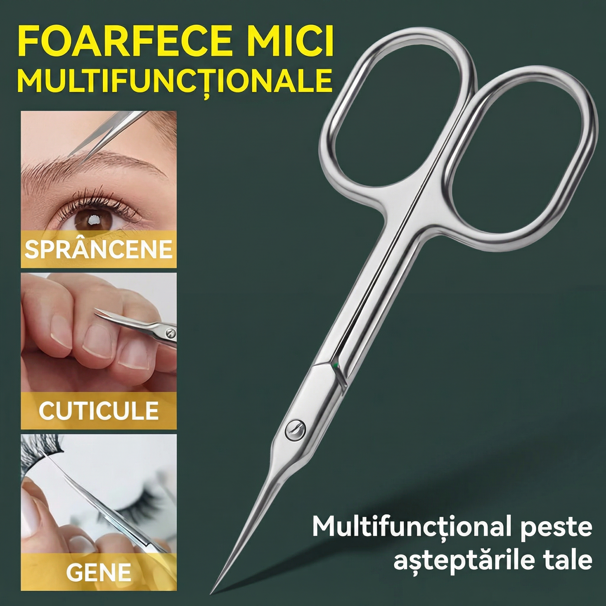 Foarfecă Curbată pentru Cuticule din Oțel Inoxidabil