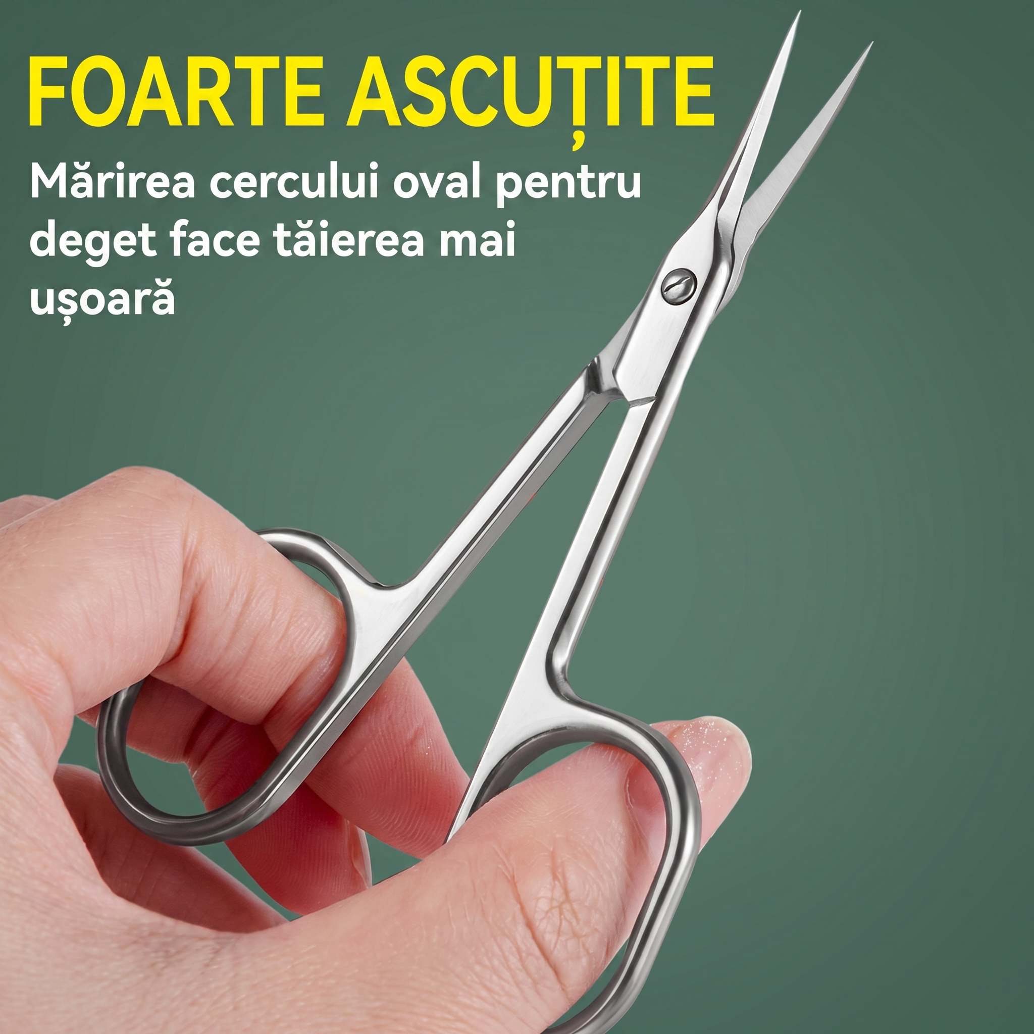 Foarfecă Curbată pentru Cuticule din Oțel Inoxidabil