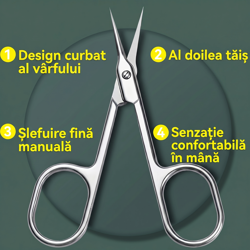 Foarfecă Curbată pentru Cuticule din Oțel Inoxidabil