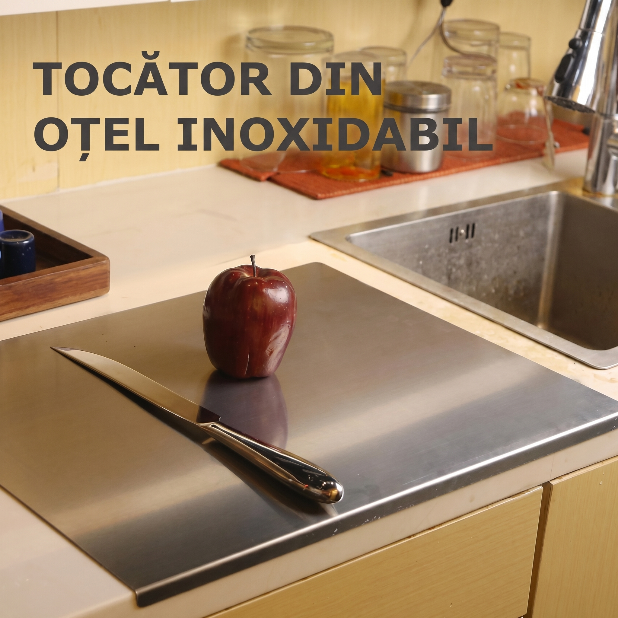 Tocător de Bucătărie din Oțel Inoxidabil