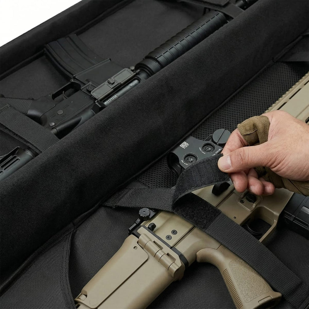 Geanta Dubla cu suport pentru arma/pusca  – 106 cm, Protectie EVA si Sistem Molle