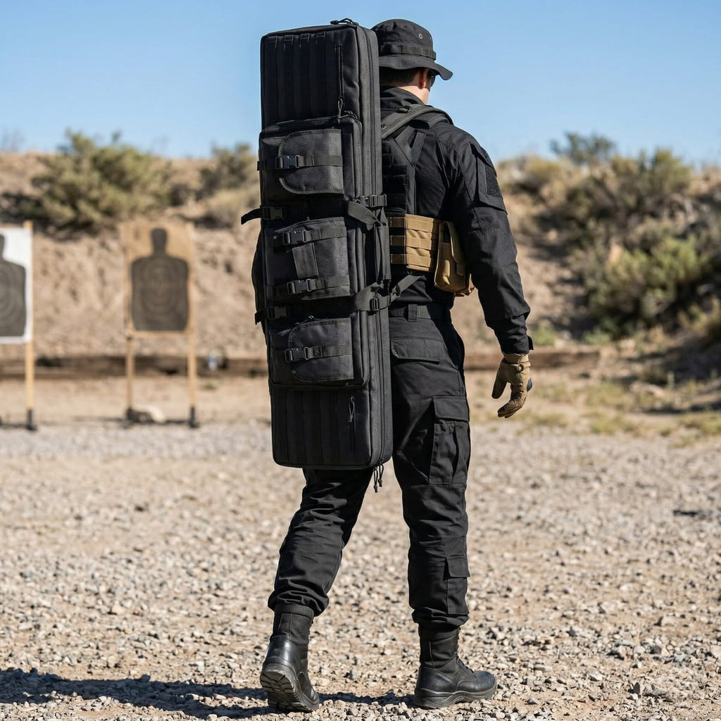 Geanta Dubla cu suport pentru arma/pusca  – 106 cm, Protectie EVA si Sistem Molle