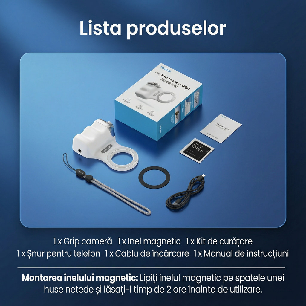 Suport pentru Telefon cu Rotire Magnetică de 360º