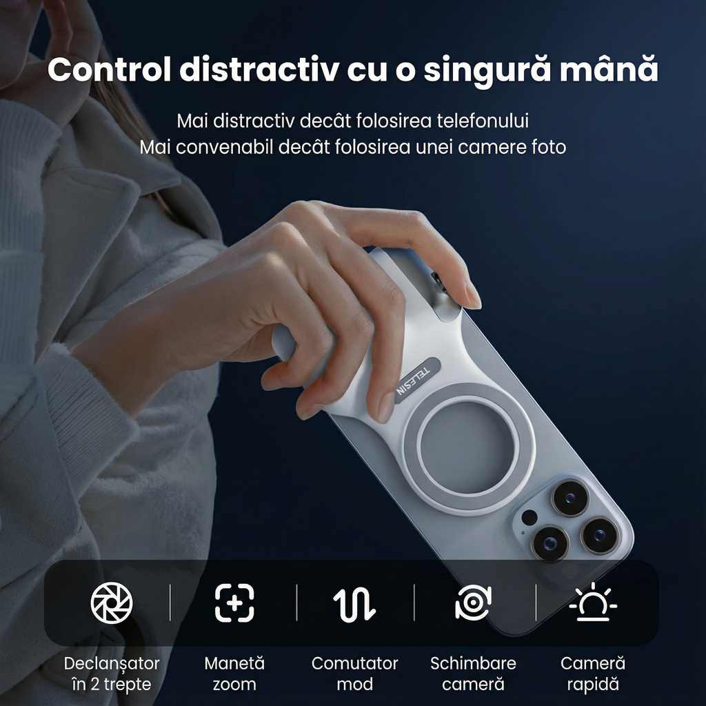 Suport pentru Telefon cu Rotire Magnetică de 360º