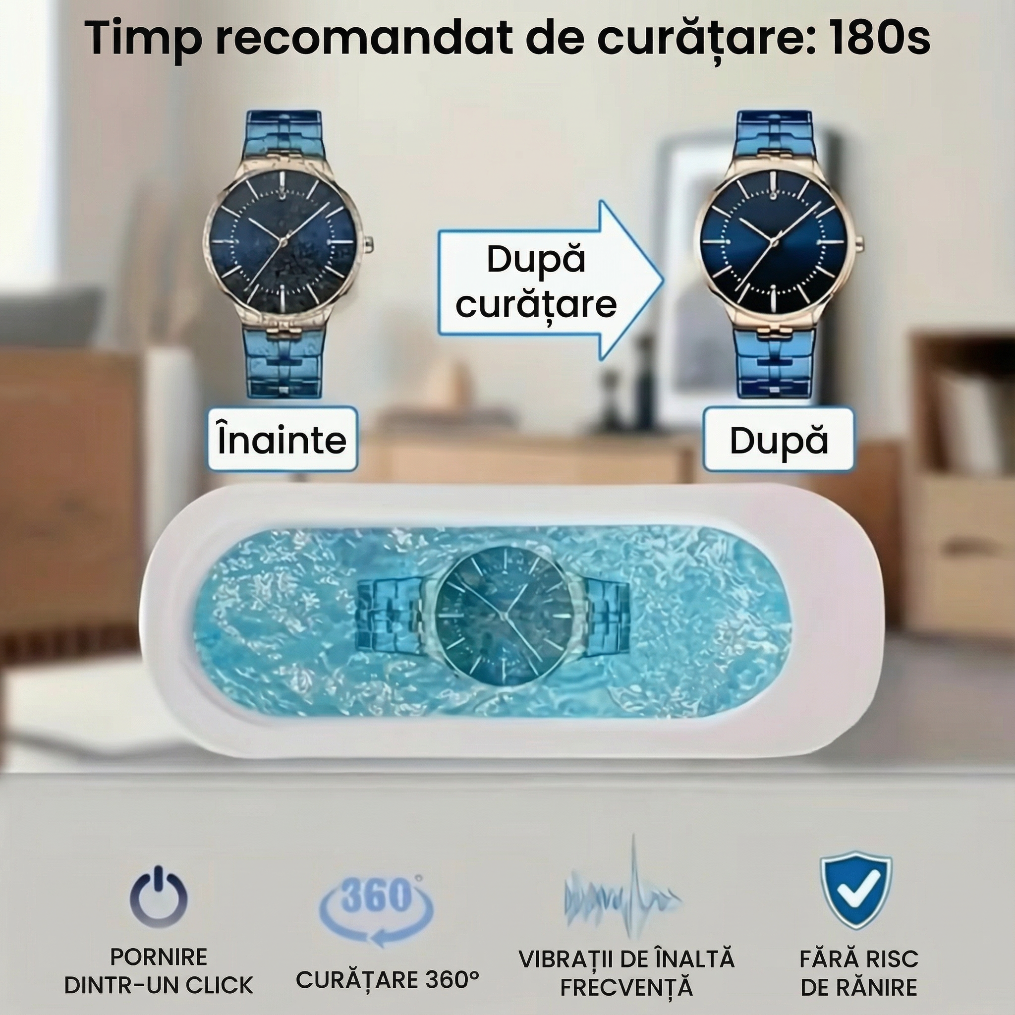 Dispozitiv Compact de Curățare cu Ultrasunete