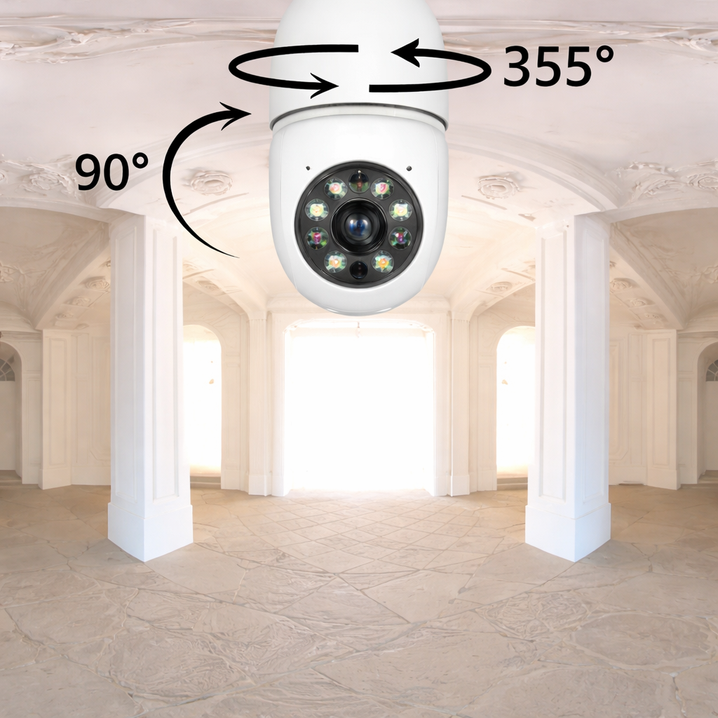 Cameră de Securitate Inteligentă cu Vizualizare Panoramică 360°