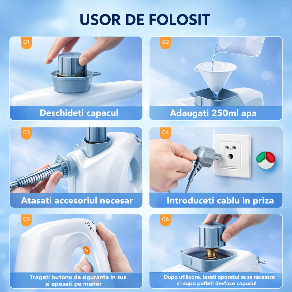SteamPro - Aparat de Curatat cu Aburi Fara Chimicale